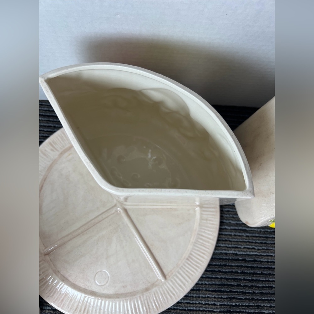 Vtg 1974 Arnels 3D Mushroom Divided 4 Canister Lazy Susan W/Lid & Tray-Ceramic - Picture 14 of 16